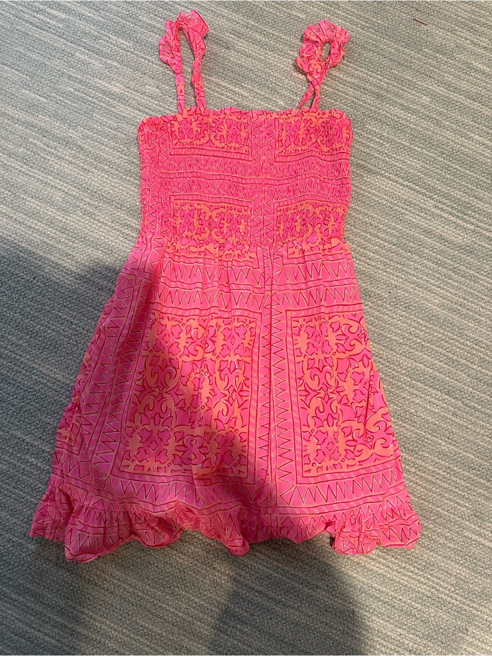 Vineyard Vines Pink Floral Print Ruffle Sundress